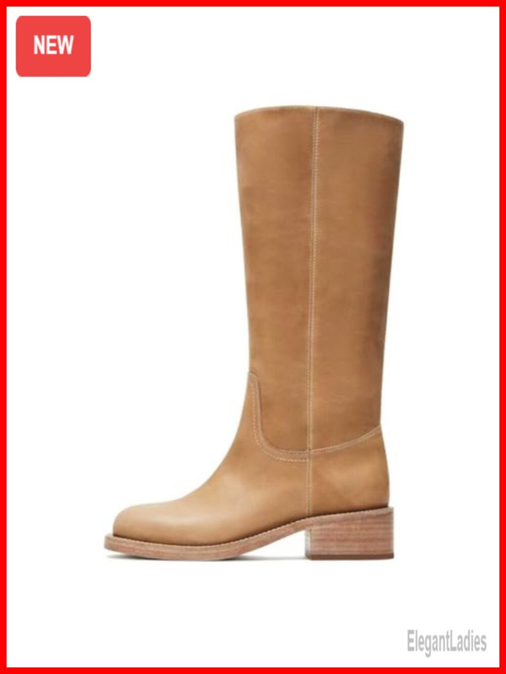 Women's Knee High Riding Boots Faux Leather Chunky Block Heel Tall Boots